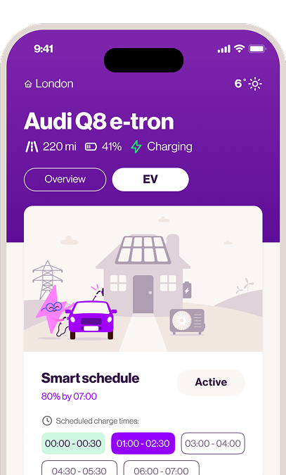 View your entire charging history and future plans at a glance on the E.ON Next Home app.
